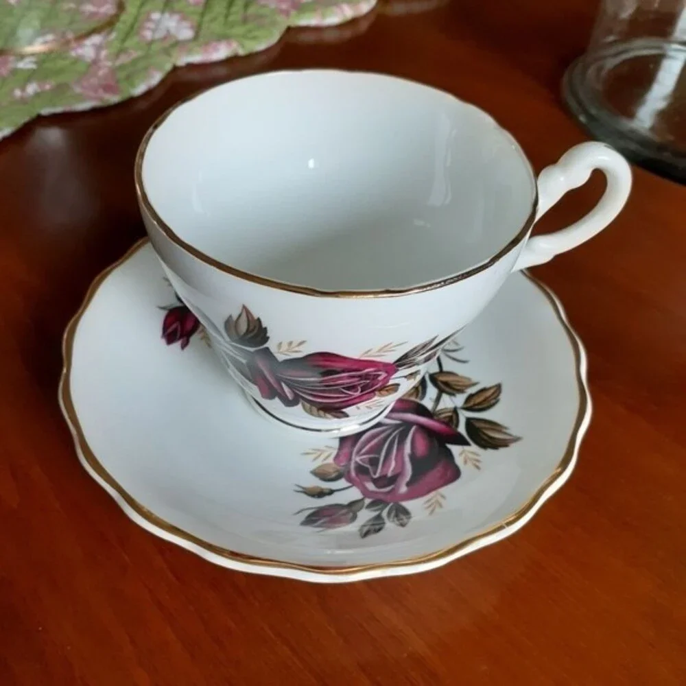 Consort fine bone china Rose tea cup saucer serveware  coffee floral
